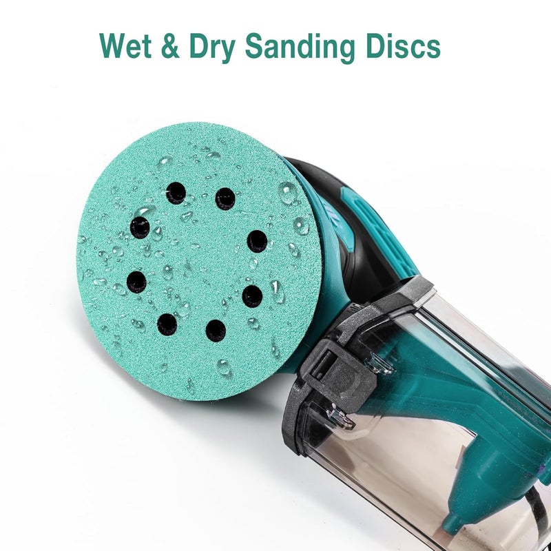 Aiyard 5-Inch 8-Hole Wet Dry Sanding Discs 1000 Grit, Polyester Film Backed Heavy-Duty Hook and Loop Sandpaper for Random Orbital Sander, 50-Pack - Image 4